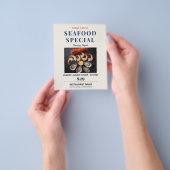 Verse vangst modern zeevoetrestaurant speciaal flyer (Hand)