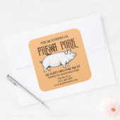 Verse varkensvleesproducten op maat vierkante sticker (Envelop)