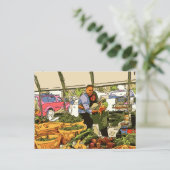 Verse Veggies op de boerenmarkt Briefkaart (Staand voorkant)