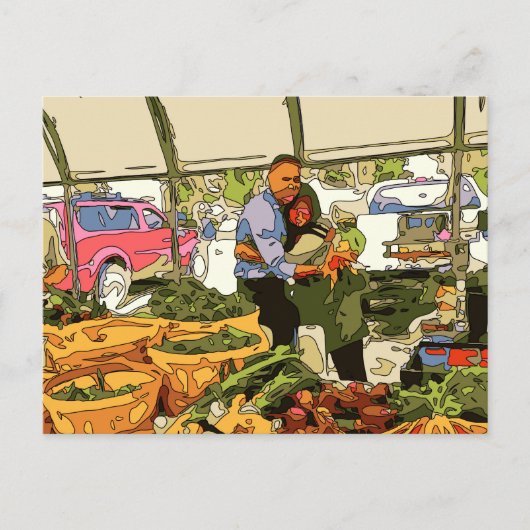 Verse Veggies op de boerenmarkt Briefkaart (Voorkant)