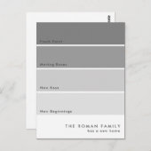 Verse Verf Chip Bewegende Aankondiging Grijs Briefkaart (Voorkant / Achterkant)