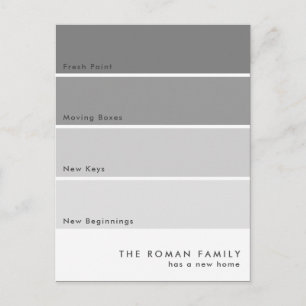 Verse Verf Chip Bewegende Aankondiging Grijs Briefkaart