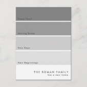 Verse Verf Chip Bewegende Aankondiging Grijs Briefkaart (Voorkant)