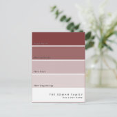 Verse Verf Chip Bewegende Aankondiging Maroon Briefkaart (Staand voorkant)