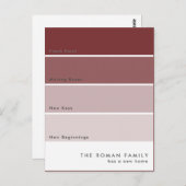 Verse Verf Chip Bewegende Aankondiging Maroon Briefkaart (Voorkant / Achterkant)