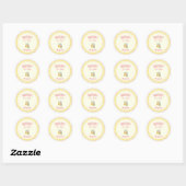 Verse verjaardags citroencupcake ronde sticker (Vel)