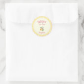 Verse verjaardags citroencupcake ronde sticker (Tas)