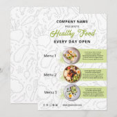 Verse Vers voedsel , Gezond eten Catering Restaura Menu (Voorkant / Achterkant)