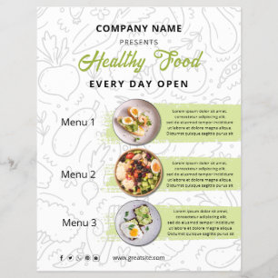 Verse Vers voedsel, Gezond eten Catering Restauran Flyer