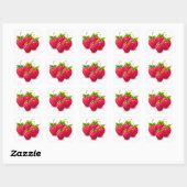 Verse verse frambozen met groene bladeren vierkante sticker (Vel)