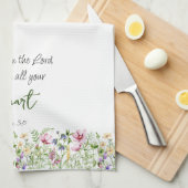 Verse Verse Trust in de Heer met botanische Them Theedoek (Quarter Fold)