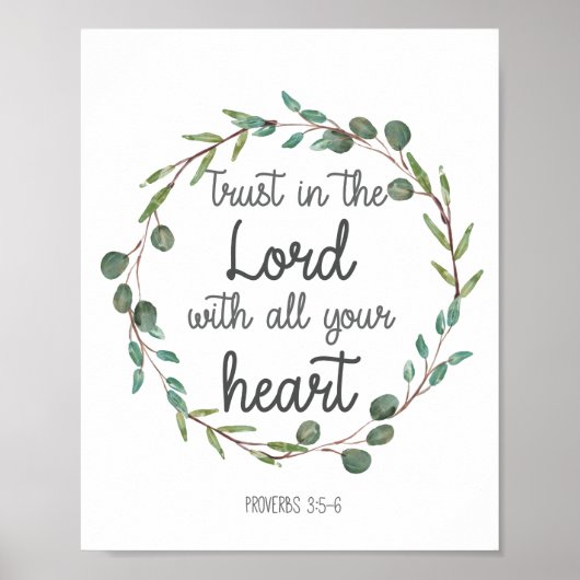 Verse Verse Trust in Lord met al je hart Poster (Voorkant)