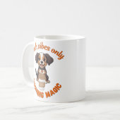 Verse Vibes & Koffie Speelse Puppy Digitale Kunst Koffiemok (Voorkant links)