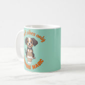 Verse Vibes & Koffie Speelse Puppy Digitale Kunst Koffiemok (Voorkant links)