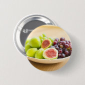 Verse vijgen en druiven ronde button 5,7 cm (Voorkant /achterkant)