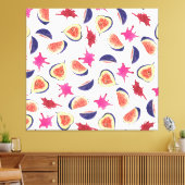 Verse vijgen Roze Sap Waterverf Canvas Afdruk (Insitu (Woonkamer))