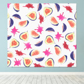 Verse vijgen Roze Sap Waterverf Canvas Afdruk (Insitu (Houten vloer))
