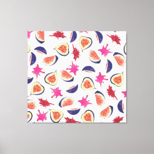 Verse vijgen Roze Sap Waterverf Canvas Afdruk