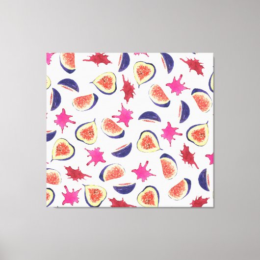Verse vijgen Roze Sap Waterverf Canvas Afdruk (Voorkant)