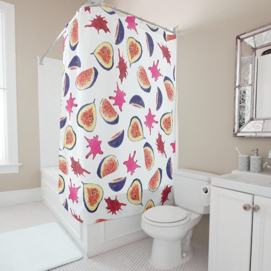 Verse vijgen Roze Sap Waterverf Douchegordijn (In situ)