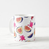Verse vijgen Roze Sap Waterverf Koffiemok (Voorkant links)