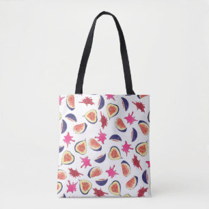 Verse vijgen Roze Sap Waterverf Tote Bag