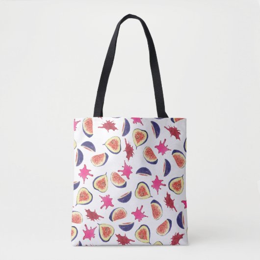 Verse vijgen Roze Sap Waterverf Tote Bag (Voorkant)