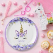 Verse Violette Eenhoorn Verjaardag Decoraties Papieren Bordje (Feest)