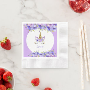 Verse Violette Eenhoorn Verjaardag Decoraties Servet