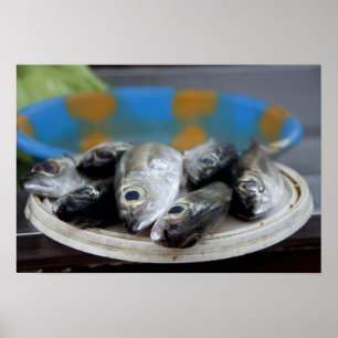 verse vis op de vismarkt (Mercado de Peixe), Poster
