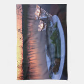 Verse vis op een bord met groenten theedoek (Verticaal)