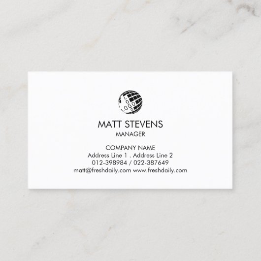 Verse voedingsmiddelen  visitekaartje (Achterkant)