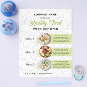 Verse voedsel, gezond voedsel catering restaurant flyer (Enkel)