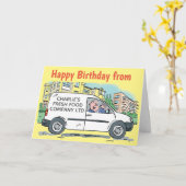 Verse Voedsel Levering Driver Verjaardag Kaart (Gele Bloem)