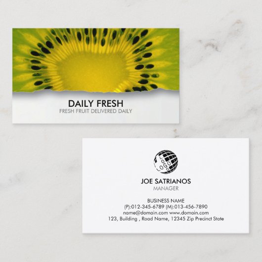 Verse voedselverstrekking vruchten visitekaartje (Voorkant / Achterkant)