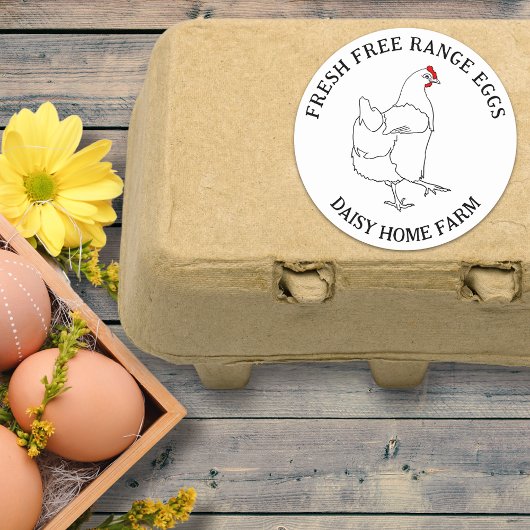 Verse vrije uitloop kip ei doos ronde sticker