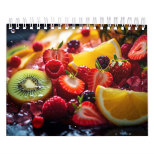 Verse vruchten assortiment gezonde kleurrijke voed kalender