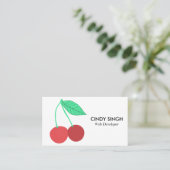 VERSE VRUCHTEN: geïllustreerde kersen Visitekaartje (Staand voorkant)