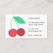 VERSE VRUCHTEN: geïllustreerde kersen Visitekaartje (Achterkant)