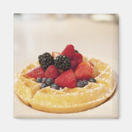 Verse wafel met fruit magneet (Voorkant)