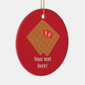 Verse wafels - feestrood of kleur keramisch ornament (Rechts)