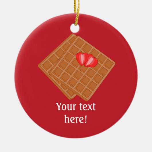 Verse wafels - feestrood of kleur keramisch ornament (Voorkant)