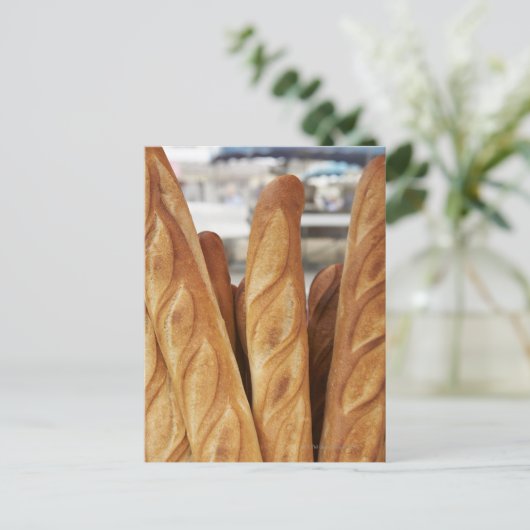 Verse, warme stokbroden briefkaart (Staand voorkant)