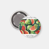 Verse watermeloen met waterdruppels magneet (Voorkant / Achterkant)