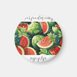 Verse watermeloen met waterdruppels magneet