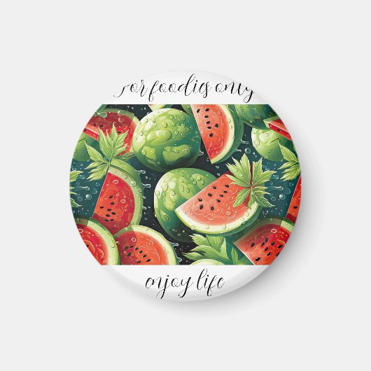 Verse watermeloen met waterdruppels magneet (Voorkant)