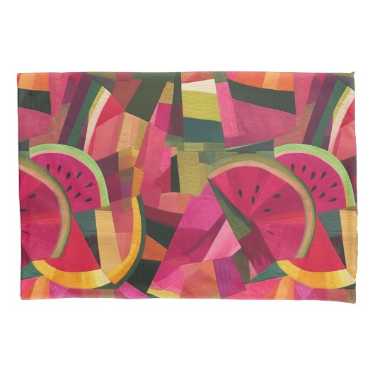 Verse Watermeloen Patch Abstracte Design Shams Kussensloop (Voorkant-Links)