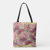 Verse Watermeloen Picknick Tote Bag (Achterkant)