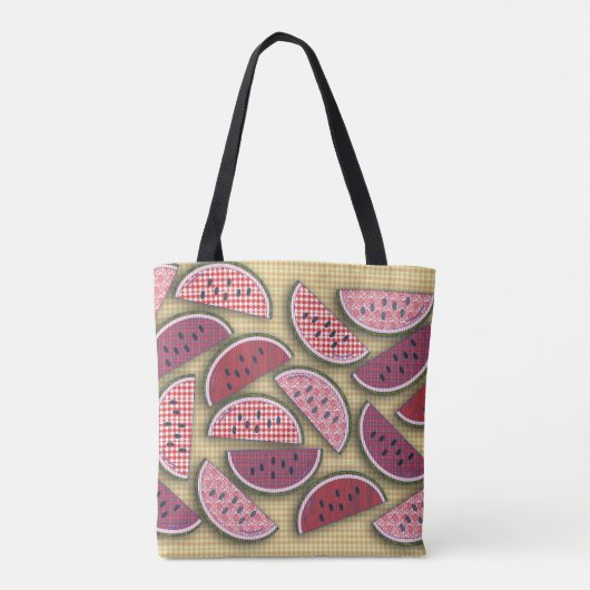 Verse Watermeloen Picknick Tote Bag (Achterkant)