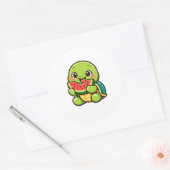 Verse Watermeloenbeet Ronde Sticker (Envelop)